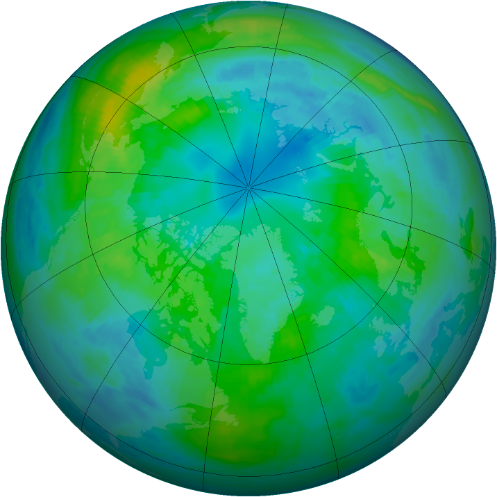 Arctic ozone map for 12 October 1985